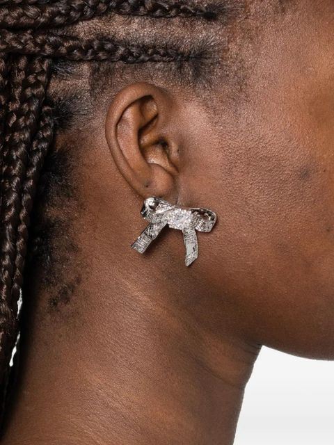 SHUSHU/TONG x YVMIN Foil Ribbon embellished earrings - Silver - zdjęcie produktu nr 2