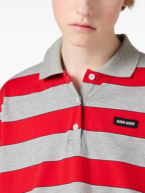 Miu Miu Striped jersey polo shirt - Red