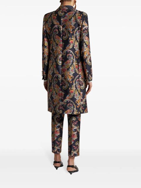 ETRO paisley-print jacquard coat - Blue