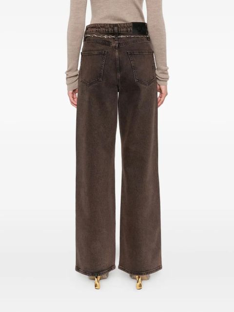 Maje chain-belt jeans - Brown