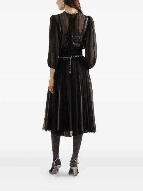 Dolce & Gabbana jewel-embellished chiffon dress - Black