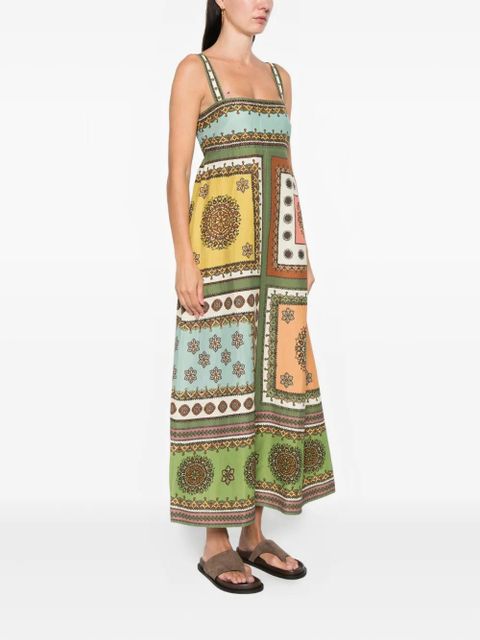 ALEMAIS Contina square-neck midi dress - Green