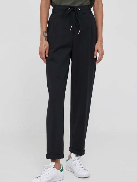 United Colors of Benetton spodnie damskie kolor czarny dopasowane high waist - zdjęcie produktu nr 1