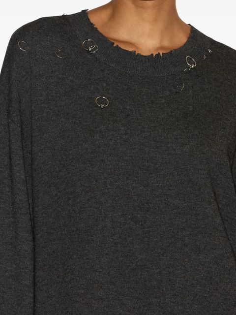 ISABEL MARANT Cassandre ring-embellished pullover - Grey