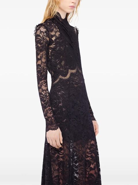 Rabanne long-sleeves lace maxi dress - Black