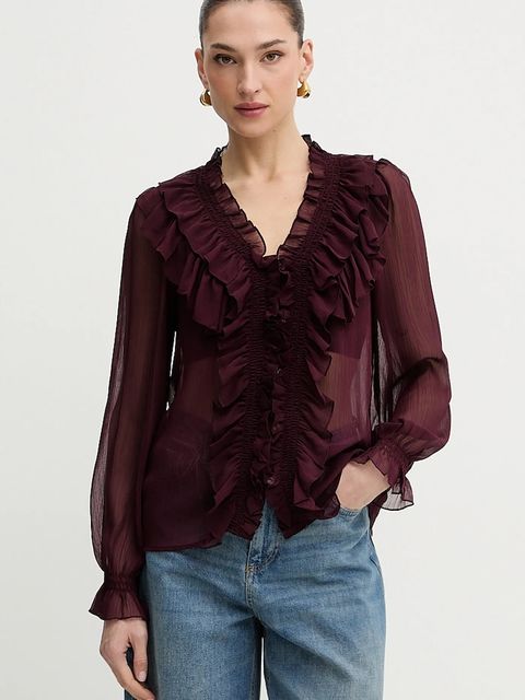 Morgan bluzka damska kolor bordowy gładka CATHY - zdjęcie produktu nr 1