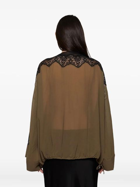 Christopher Esber lace-paneled tunic - Brown