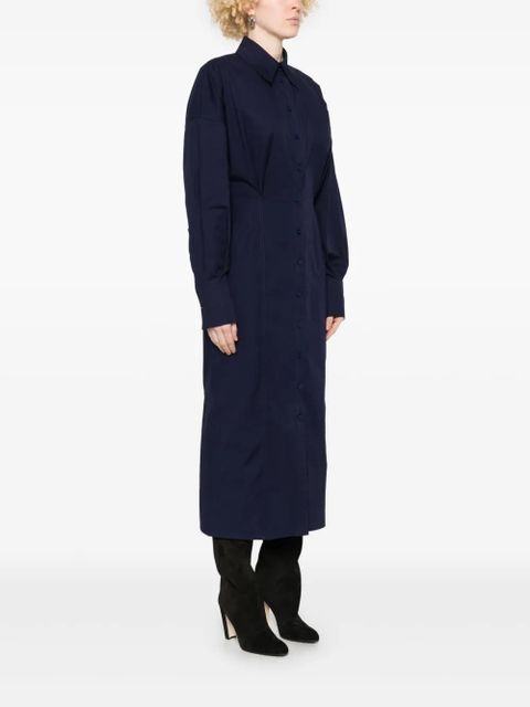 The Attico pleat-detail midi dress - Blue