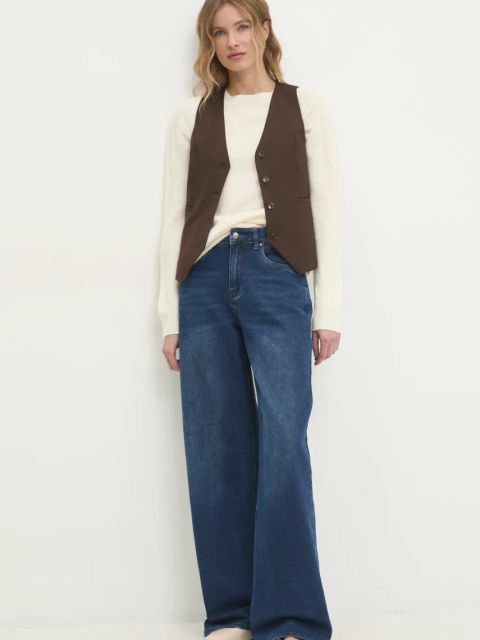 Answear.LAB sweter wełniany damski kolor beżowy lekki