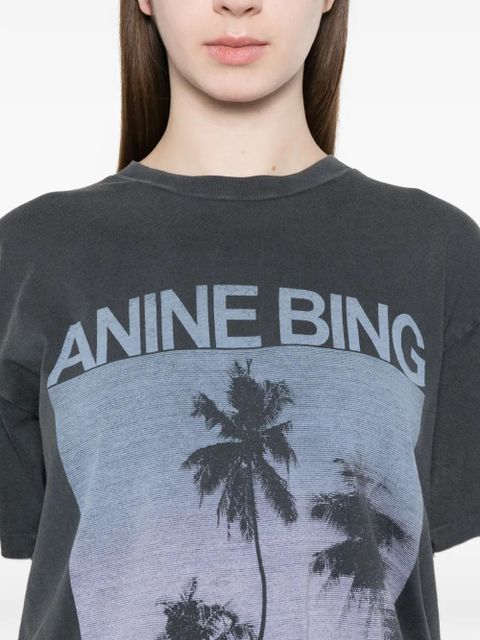 ANINE BING palm-print T-shirt - Grey