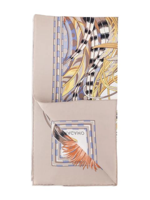 Ferragamo rooster-printed square scarf - Neutrals