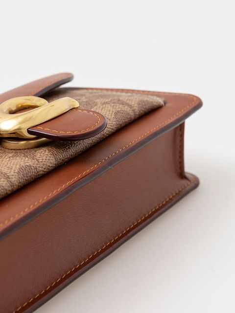 Coach torebka skórzana Tabby Chain Clutch In Signature Canvas