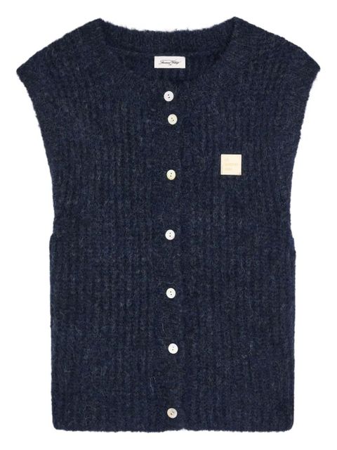 American Vintage button-up sleeveless vest - Blue - zdjęcie produktu nr 1