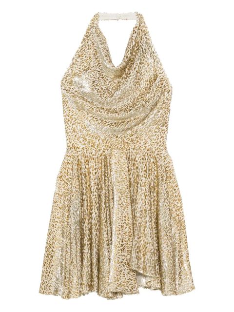 Self-Portrait pleated halter neck mini dress - White - zdjęcie produktu nr 1