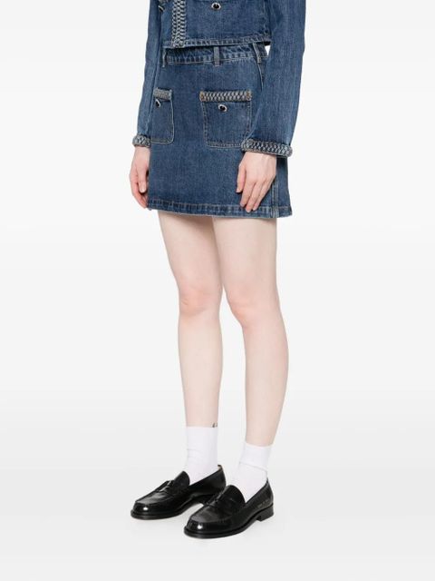Self-Portrait denim mini skirt - Blue