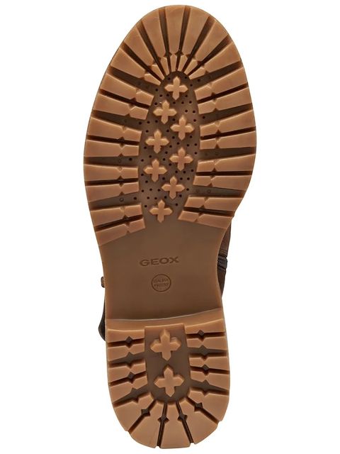 Geox botki skórzane D IRIDEA damskie kolor brązowy na płaskim obcasie D56HRD 00022 C6006