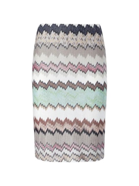 Missoni chevron slit midi skirt - Neutrals - zdjęcie produktu nr 1