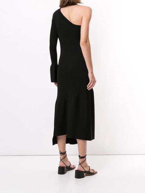 3.1 Phillip Lim one-sleeve ribbed cutout dress - Black