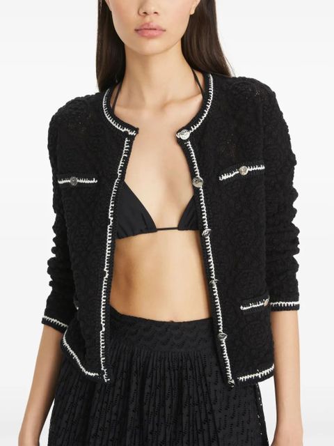 Tory Burch Kendra logo lace cardigan - Black