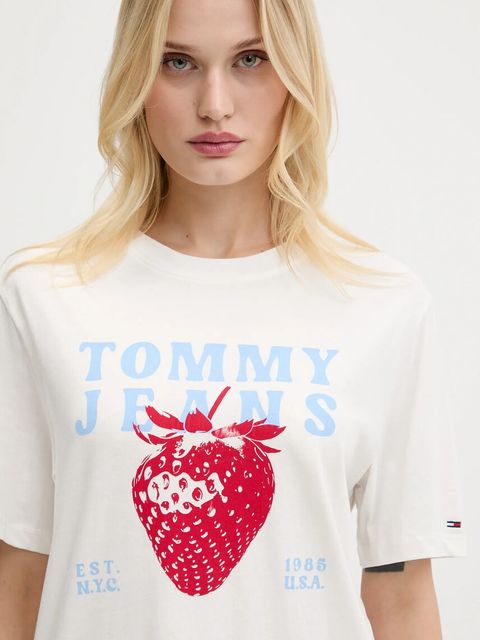 Tommy Jeans t-shirt bawełniany damski kolor biały DW0DW20894