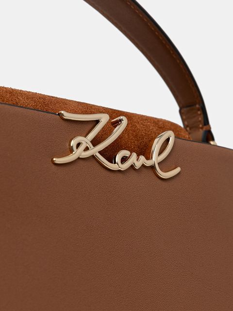 Karl Lagerfeld torebka skórzana K/SIGNATURE kolor brązowy B1W30061 - zdjęcie produktu nr 2