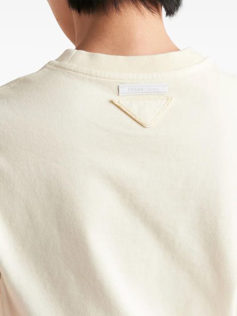 Prada triangle-logo jersey T-shirt - Yellow