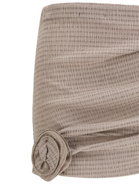 Magda Butrym flower-appliqué mini skirt - Brown