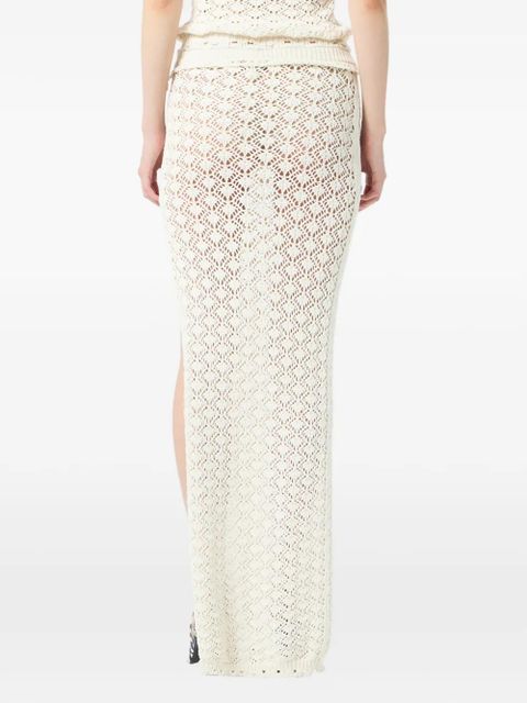 Blumarine side-split maxi skirt - Neutrals