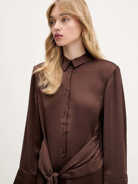 Rotate sukienka kolor brązowy mini prosta 1146462910