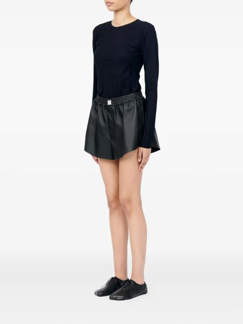 MM6 Maison Margiela elasticated-waist faux-leather shorts - Black - zdjęcie produktu nr 2