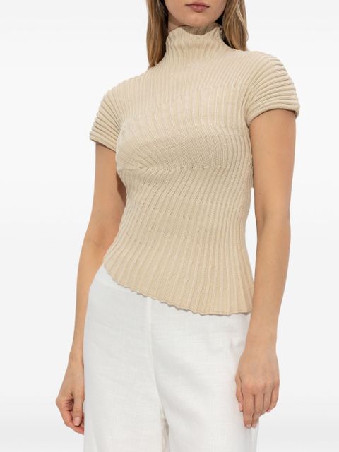 Cult Gaia ribbed-knit T-shirt - Neutrals - zdjęcie produktu nr 2