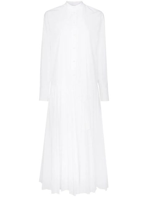 Valentino Garavani pleated cotton-blend poplin dress - White - zdjęcie produktu nr 1