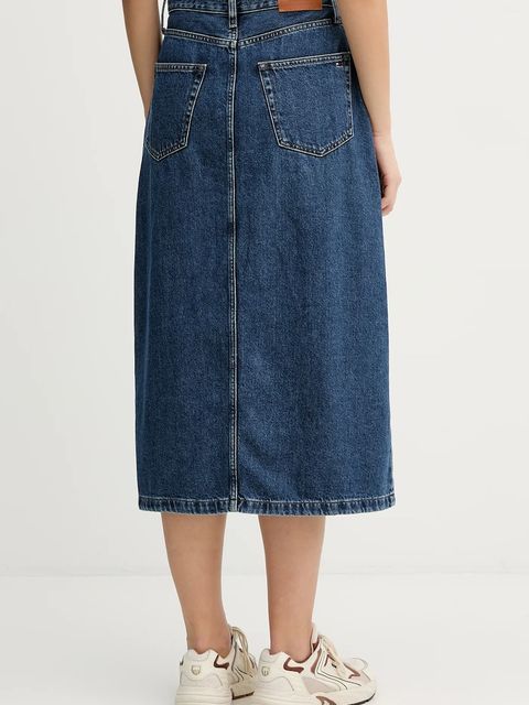 Tommy Hilfiger spódnica jeansowa kolor granatowy midi rozkloszowana WW0WW47729 - zdjęcie produktu nr 2