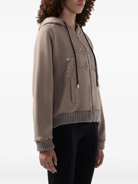 GCDS Distressed zip jumpers - Neutrals