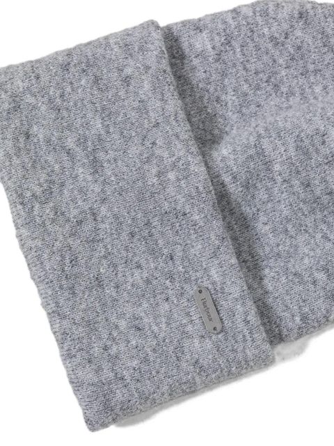 Barbour logo-plaque beanie hat and scarf set - Grey