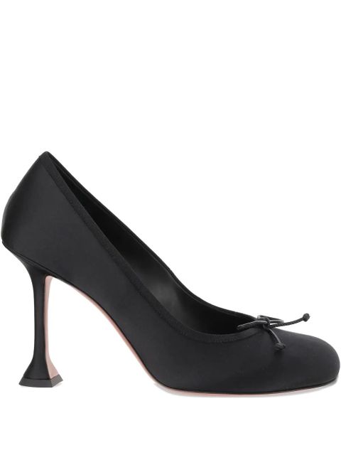 Amina Muaddi 95mm Lila bow-detail pumps - Black