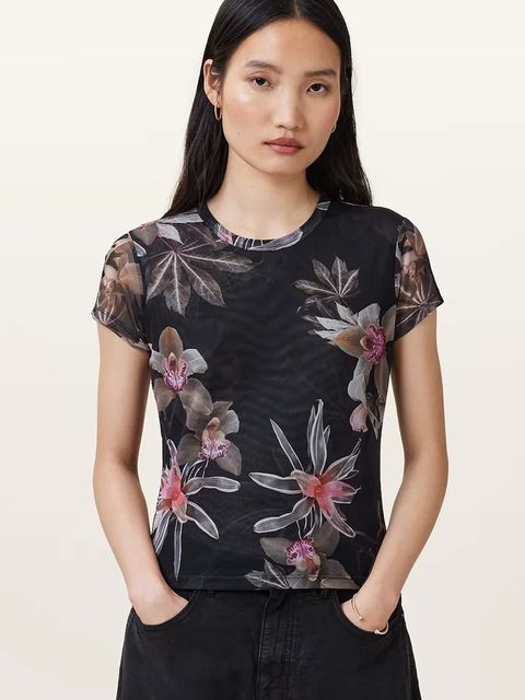 AllSaints t-shirt ELLIE damski kolor czarny W267JC - zdjęcie produktu nr 1