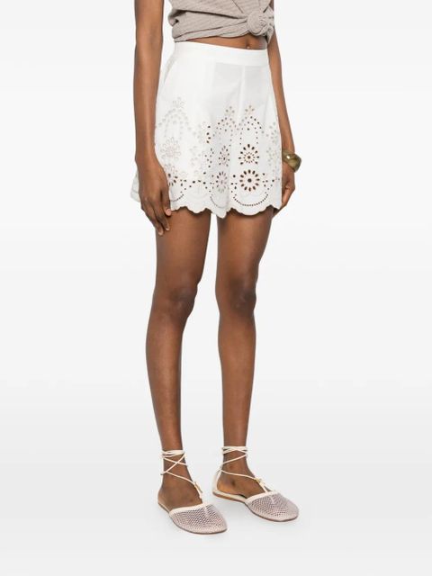 MC2 Saint Barth Amani broderie-anglaise scalloped-hem shorts - White
