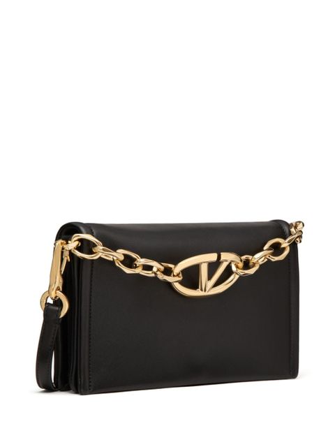 Valentino Garavani VLogo Chain leather clutch bag - Black