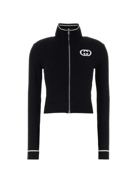 Gucci emblem zip cardigan - Black - zdjęcie produktu nr 1