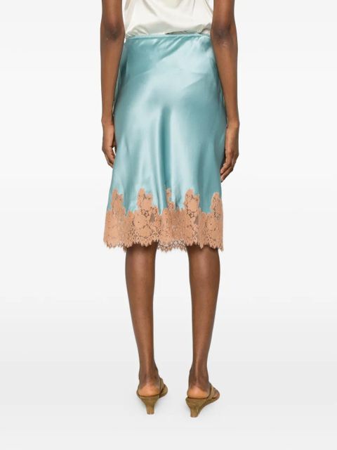 DÔEN Elowette lace-trim midi skirt - Blue