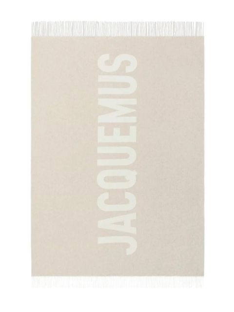 Jacquemus logo-jacquard wool scarf - Neutrals - zdjęcie produktu nr 1