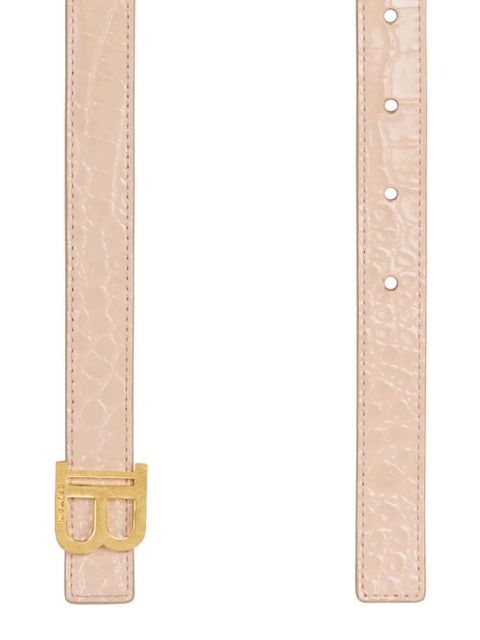 Balmain B-Belt crocodile-effect belt - Neutrals