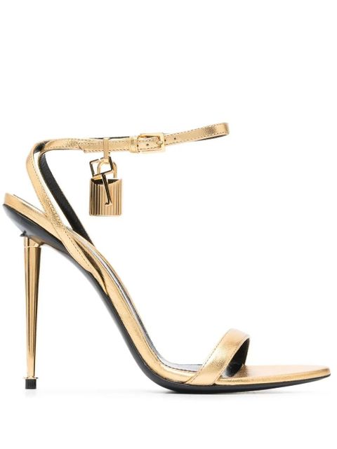 TOM FORD 115mm Padlock metallic sandals - Gold - zdjęcie produktu nr 1