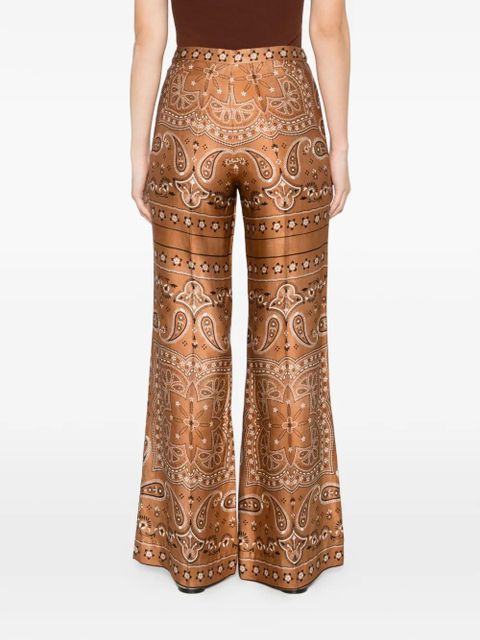 SANDRO paisley-print palazzo pants - Brown