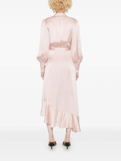 ZIMMERMANN wrap silk midi dress - Pink