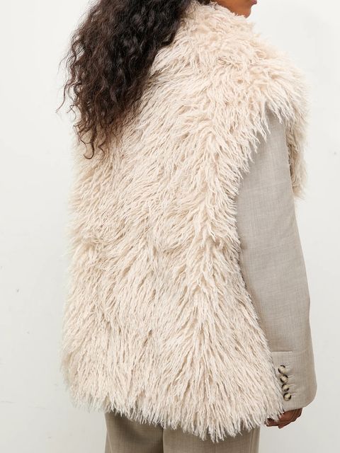 Answear.LAB bezrękawnik kolor beżowy przejściowy