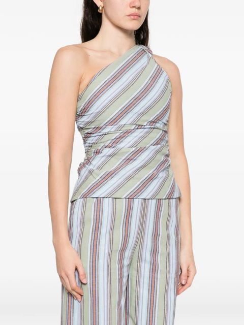 Faithfull the Brand one-shoulder striped blouse - Green