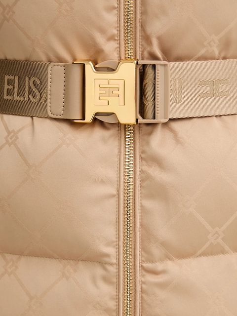 Elisabetta Franchi kurtka kolor beżowy zimowa PI84D56E2 - zdjęcie produktu nr 2