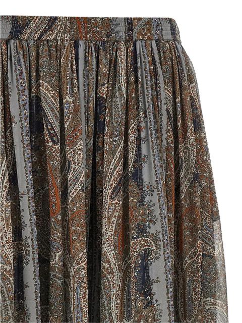 Saint Laurent paisley-print ruffled skirt - Grey - zdjęcie produktu nr 2